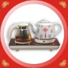 1.2L glass panel ceramic electric kettle with tea pot