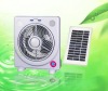 10" SOLAR RECHARGEABLE ENERGY FAN WITH LIGHT