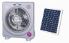 10" SUN OPERATED RECHARGEABLE ENERGY FAN WITH LIGHT