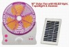 10" Small Solar Rechargeable fan W lights XTC-088A