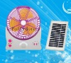 10" mini fan Solar Rechargeable fan with LED light