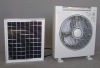 10"solar rechargeable box fan with U lamp SF-12V10E