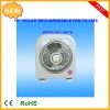 10inch multifunction rechargeable emergency charger oscillation fan with 6W solar panel and radio/fan rechargeable
