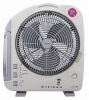12" Oscillating Rechargeable Fan W/Lights & Remote