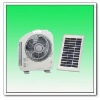 12" Rechargeable Box SOLAR Fan With LED Lights