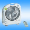 12"Rechargeable fan with LED light ,remote control, radio
