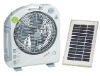 12" Solar Rechargeable Fans with radio and light