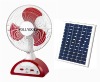 12"  mini osc solar rechargeable emergency light fan