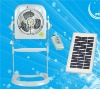 12'' remote control solar fan with light