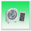 12" solar Rechargeable Box Fan with LED Lights&Radio