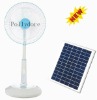 12" solar operated fan, rechargeable fan with LED light