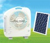12" solar power operated rechargeable fan with light XTC-1258