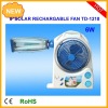 12inch multifunction rechargeable led emergency light oscillation fan with 6W solar panel and radio