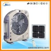 12inch multifunction rechargeable solar emergency oscillation solar energy fan with led light 6W solar panel and radio/12v fan