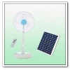 14" Stand Oscillating Rechargeable solar Fan W/Lights& Remote