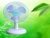 14" Table Oscillating Rechargeable Fan W/Lights