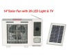 14" emergency solar fan with TV