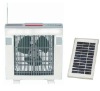 14 inch blade Solar operated fan,Rechargeable fan with LED light and radio XTC-588A