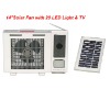 14" rechargeable emergency light fan with 5 inch TV