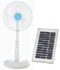 14" solar oscillating rechargeable fan W/ LED light