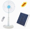 14" solar rechargeable fan W/ LED light remote control