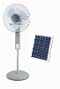 14" solar stand fan with LED light, remote & solar panel