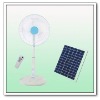 16" Oscillating Rechargeable SOLAR Stand Fan W/Lights