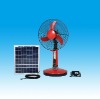 16" portable 12v solar power rechargeable emergency battery table fan with LED lamps SF-12V16A