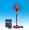 16" solar 12v battery rechargeable fan with led light CE-12V16B