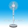 16"solar rechargable fan with led light CE-12V16B