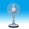 16" solar rechargeable electric fan light CE-12V16A
