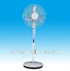 16inch battery solar rechargeable stand fan with led light CE-12V16E