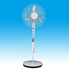 16inch solar rechargable emergency electric stand fan with led light CE-12V16E