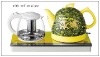1L ceramic  kettle with 800ML tea pot