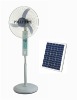 20" industrial solar fan,stand oscillating rechargeable fan with LED light