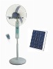 20" solar industrial rechargeable fan with light and remote