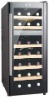 21 bottle thermoelectric wine cooler with wood shelves