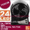 24 LEDS Rechargeable Radio Fans Electric