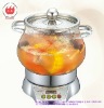 3,000ml Glass Saucepot Casserole Heat resistant Glass Cookware Cooking Pot Electric Glass Hotpot