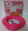 3 pcs/set plastic & fresh airtight Microwave bowl with pink colour