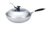 32cm-3 ply stainless steel wok  with lid