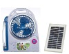 8" Solar Rechargeable fan with light & energy saving motor XTC-1218