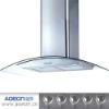 90cm Wall-Mounted Stainless Steel Range hood with curved glass canopy