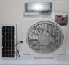 AC/ DC Solar rechargeable fan with light