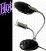 Black and Silver USB Desk Light with Fan