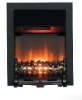 Black inset electric fire