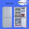 Bottom freezer double door refrigerator 208L