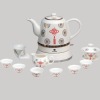 Ceramic celectric kettle with 9 pieces Kung Fu Tea Set