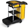 Cleaning Cart with Zippered Yellow Vinyl Bag