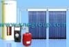 Closed loop evacuated tube solar hot water system with porcelain enamel water storage tank
